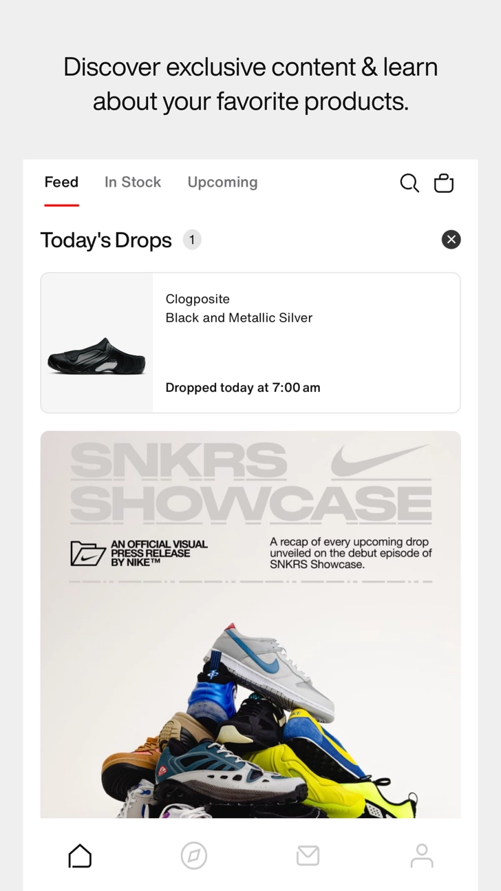 SNKRS 应用信息流界面
